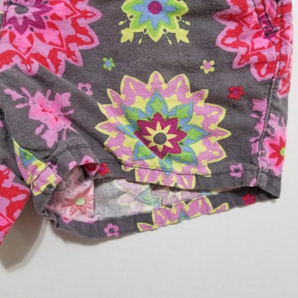 Old Navy shorts 14 Printed Linen Knight Time floral mandala print adjustable - Picture 6 of 16